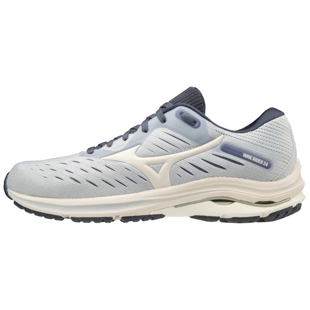 Mizuno Women's Wave Rider 24 Running Shoes White/Purple (411228-AIE)